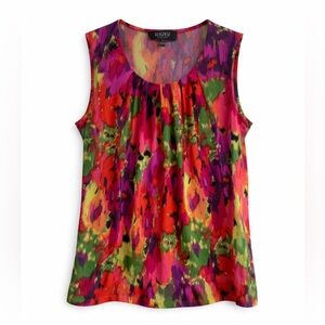 Kasper Separates Floral Sleeveless Scoop Neck Blouse – Size Small